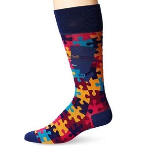 Per Pedes Men's Puzzled Socks Navy
